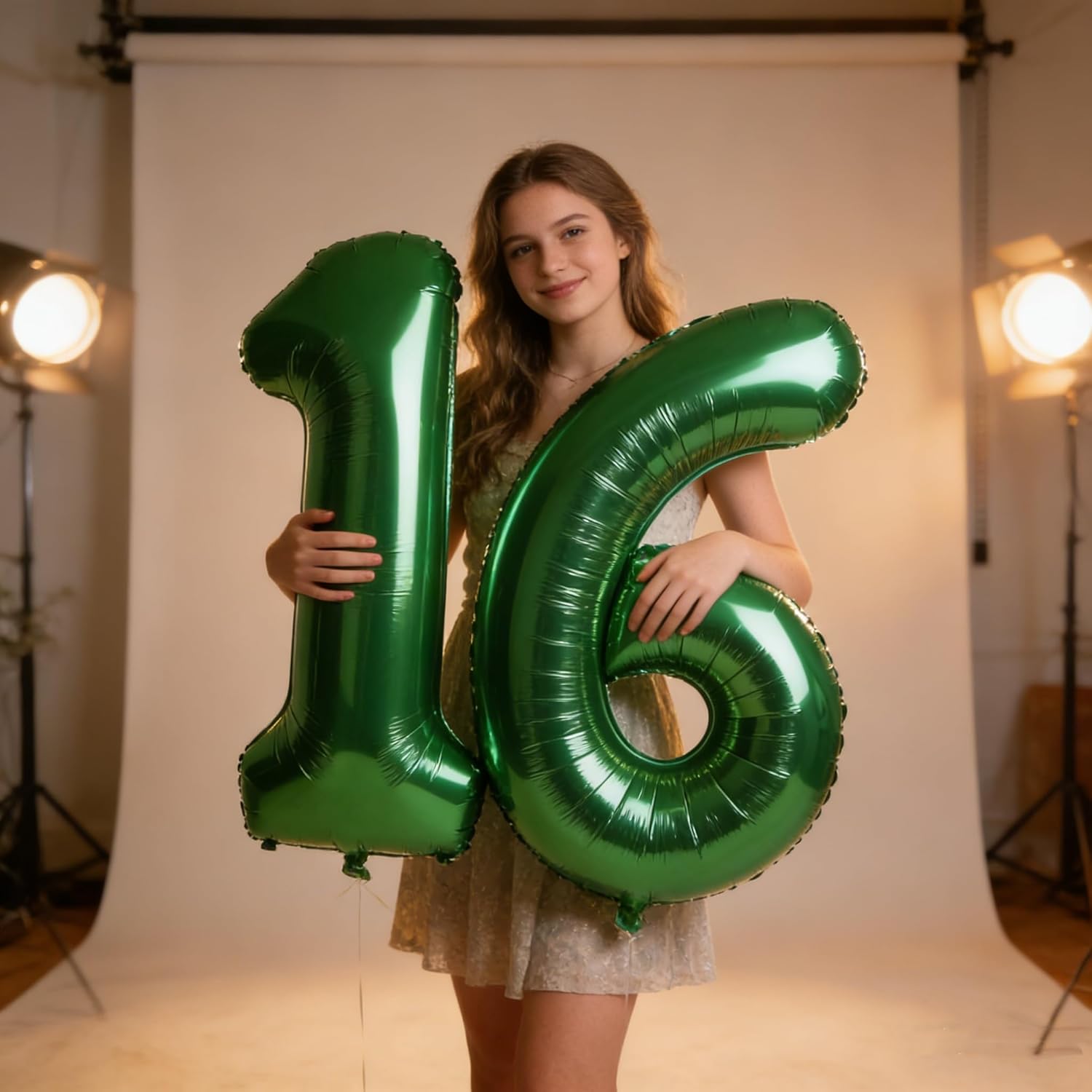 Skiennix 40-Inch Dark Green Number Balloons - Perfect Sweet 16 Birthday & Wedding Decor
