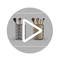 Elegant Makeup Brush Holder with Silver Crystal Bling - Stylish Vanity Organizer