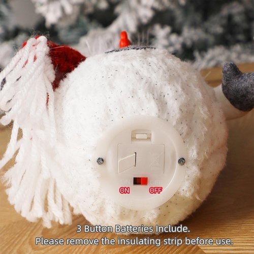 Juegoal Lighted Snowman Figurines - 10 Inch Christmas Table Decorations | Battery Operated Holiday Ornaments