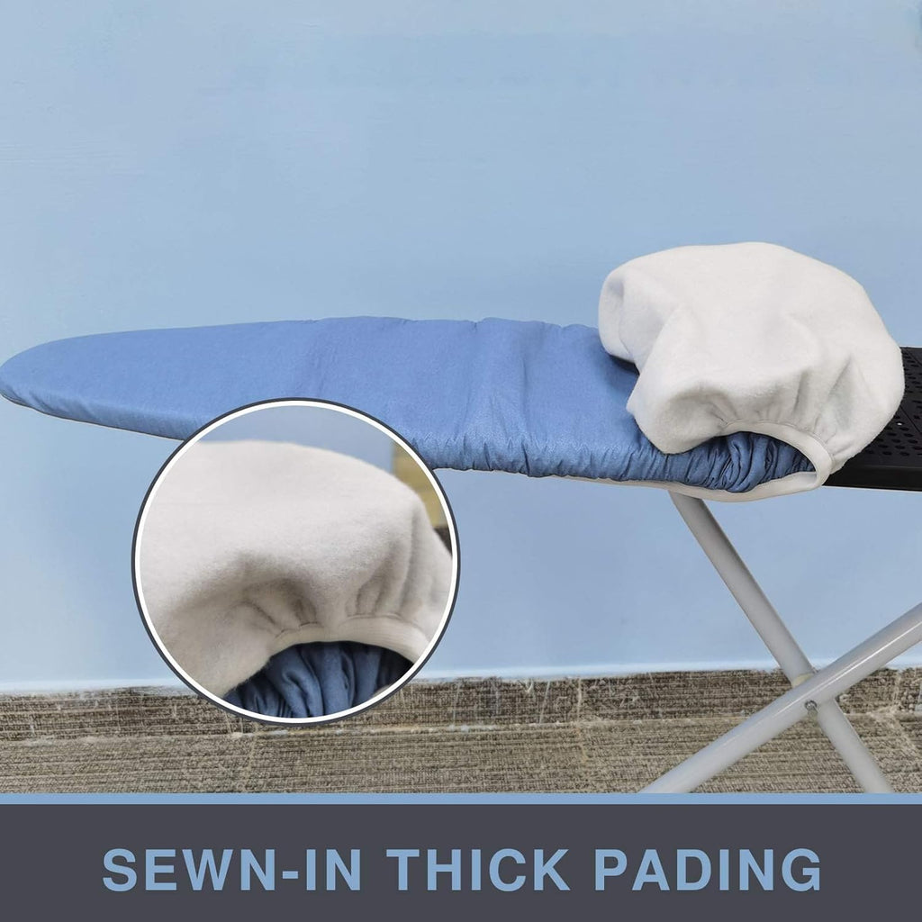 VividPaw Ironing Board Cover - Heavy Duty Padded, Silicone Coated, Standard Size 15x54 (Blue)
