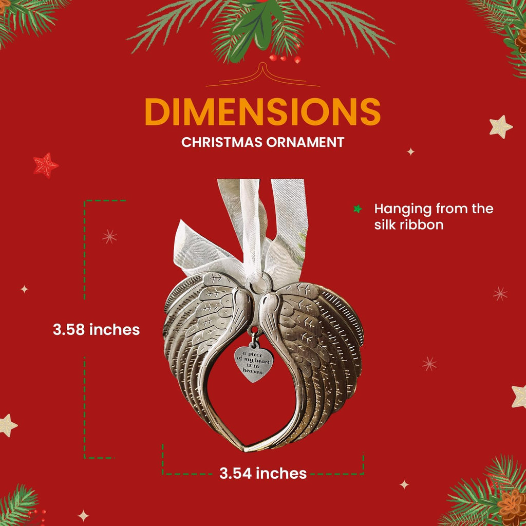 Angel Wings Christmas Ornaments by [Brand Name] - Double-Sided Memorial Ornament with Luxurious Silk Ribbon & Gift Bag