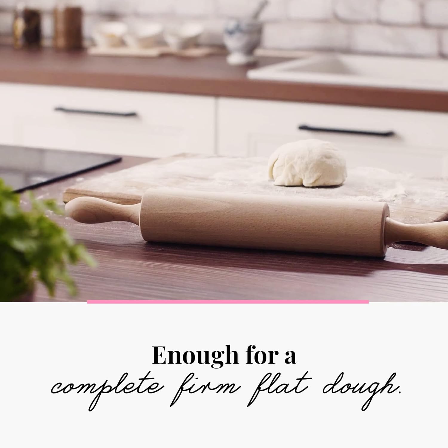 Tuuli Kitchen Professional Wooden Rolling Pin - Classic Design with Revolving Center | 17.3 x 2.2 Inches