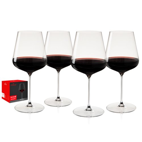 Spiegelau Definition Bordeaux Wine Glasses, Crystal Clear Drinking Glasses for Red Wine, Elegant Stemmed Glassware, Home Bar, Dinner Party, Wedding Gifts, Hosting Essentials, 26 oz, Set of 4