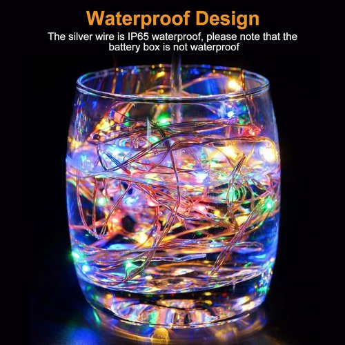 Btfarm 12 Pack Fairy Lights - Battery Operated 20 LED Twinkle String Lights | Waterproof Mini Silver Wire for Mason Jars & Wedding Decor