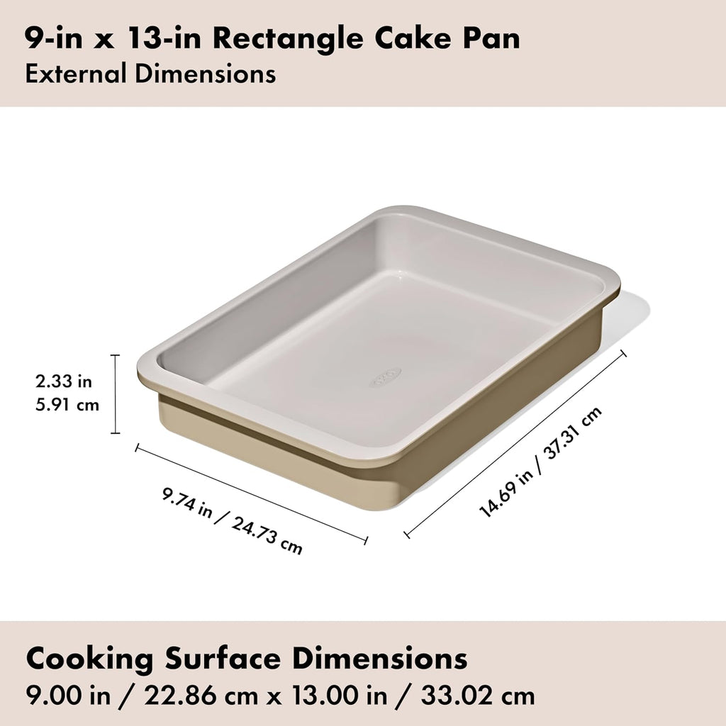 OXO Good Grips Non-Stick Ceramic Coated Metal Bakeware | 9” x 13” Cake Pan - Perfect for Biscuits