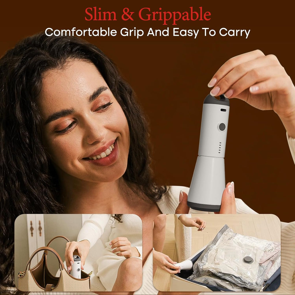 Vacbird Vacuum Bags - Travel Compression Packing Bags with Rechargeable Air Pump | Carry-On Size 15 Combo