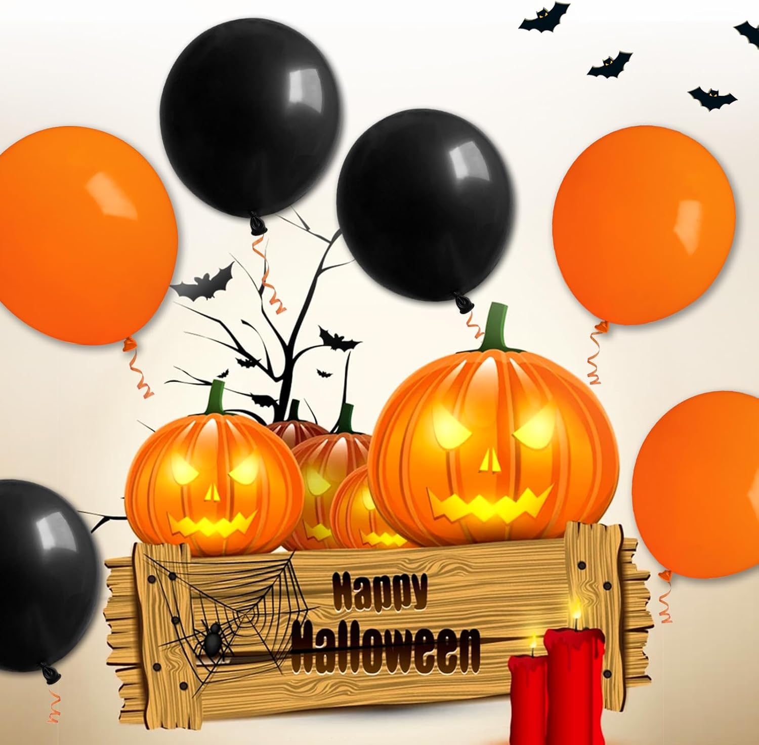 Orange Balloons - 100 Pack 12-Inch Thick Latex Helium Balloons for Halloween & Birthday Parties