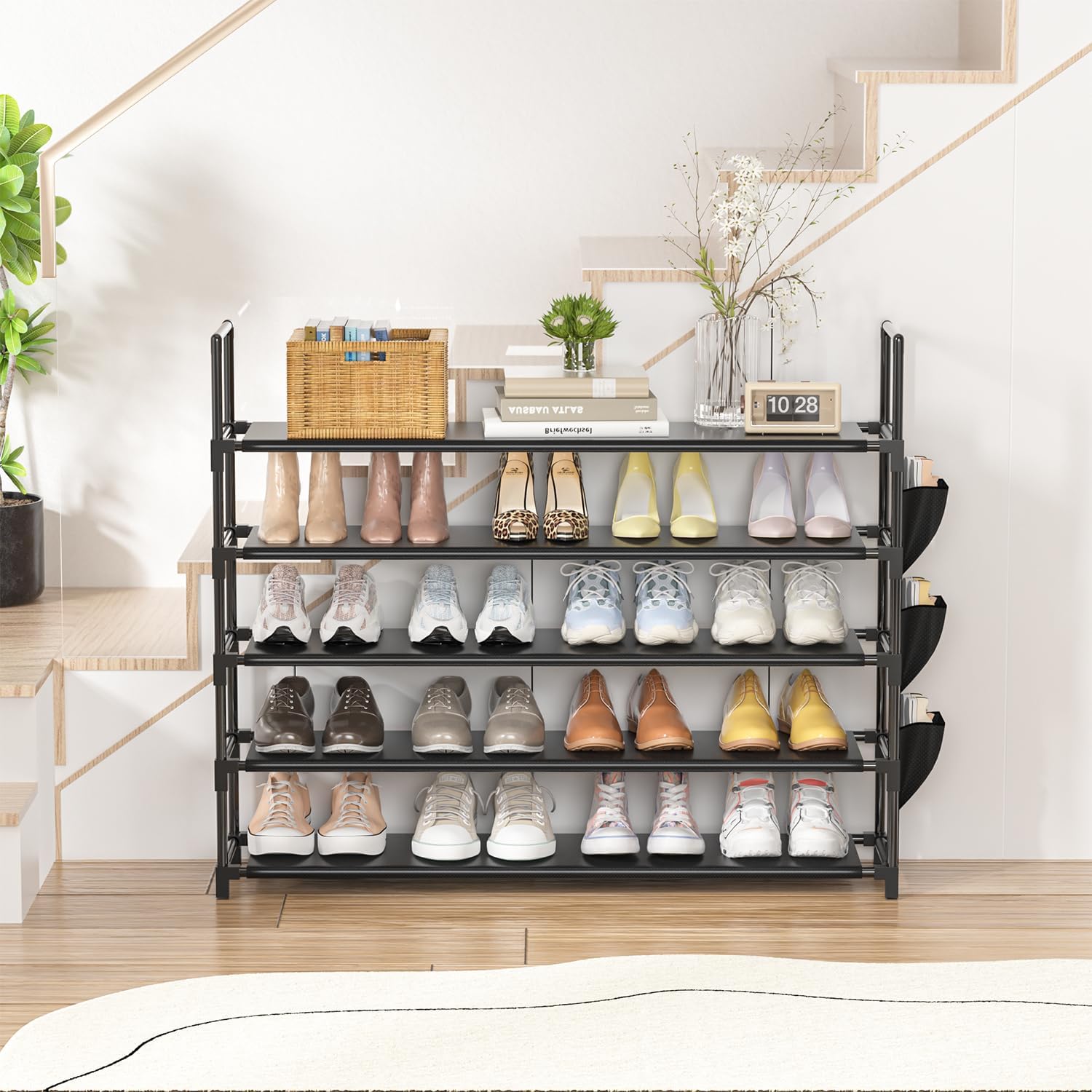 OYREL 5-Tier Shoe Organizer Rack - Space-Saving Shoe Holder for Closet & Entryway | Large Capacity 20-25 Pairs