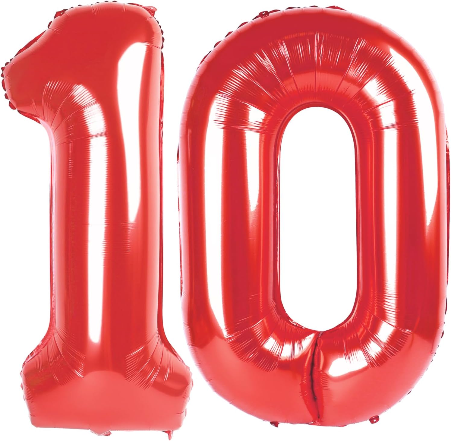 Red Number 10 Balloon - 40 Inch Giant Birthday Decoration for 10th Birthday Party Supplies