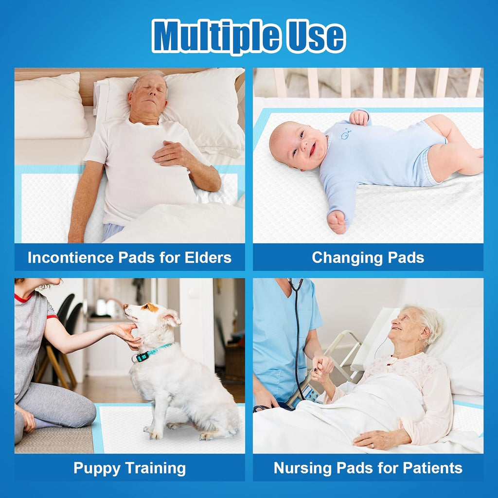 VISRIE Disposable Bed Pads - Super Absorbent Incontinence Chucks for Adults & Pets | 30” x 36” Size, 100 Pcs