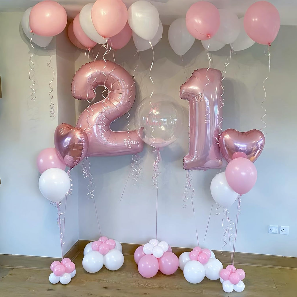 Skiennix 40" Pastel Pink Number 0 Balloon - Large Foil Birthday Decoration for Girls & Women