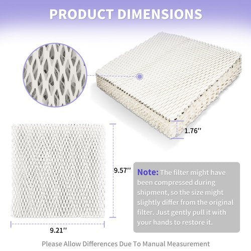 Jowlawn A10 Humidifier Filter Water Panel Replacement for Whole House Humidifier Pad Filters Models 110, 220, 500, 500A, 500M, 550, 550A, 558 Humidifier Wicks Parts & Accessories (Pack of 2)