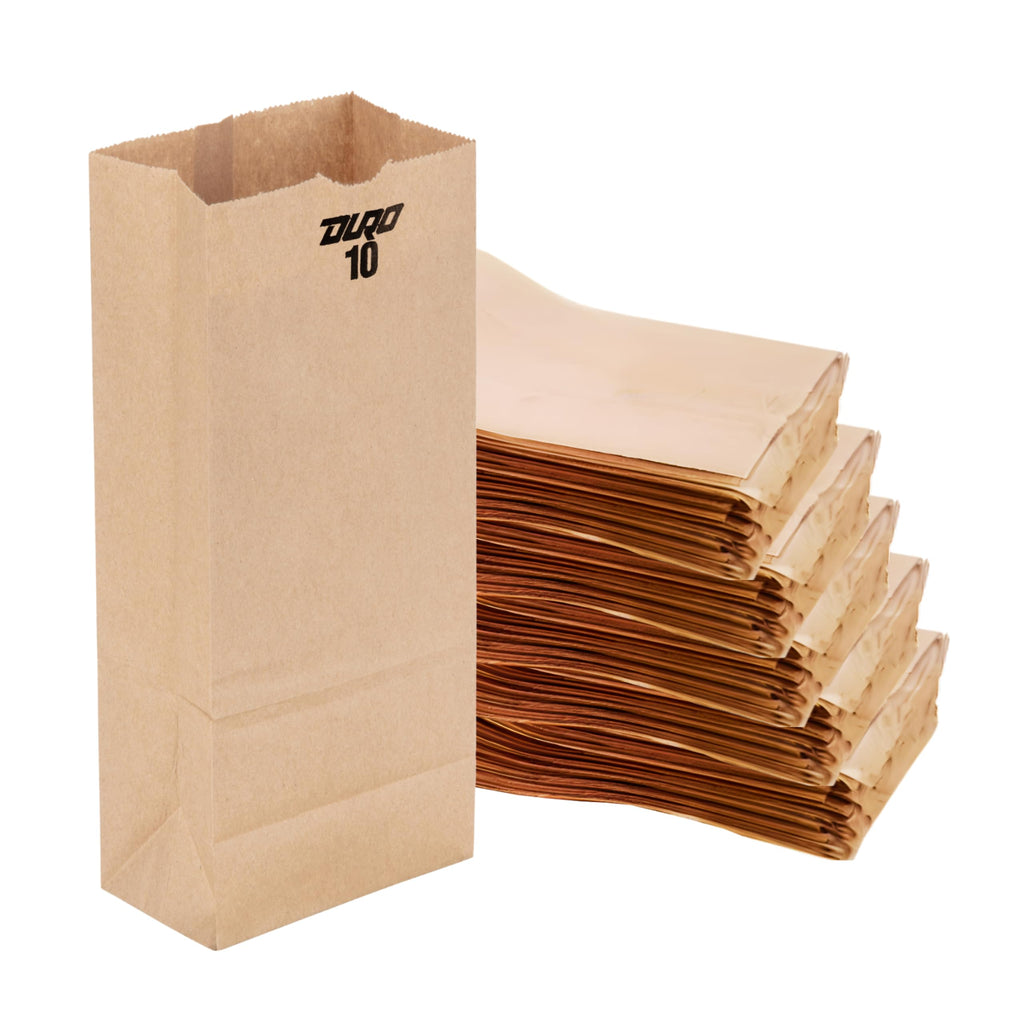 DURO ID# 18410 10# SOS Bag 35# 100% Recycled Natural Kraft, 500 Piece