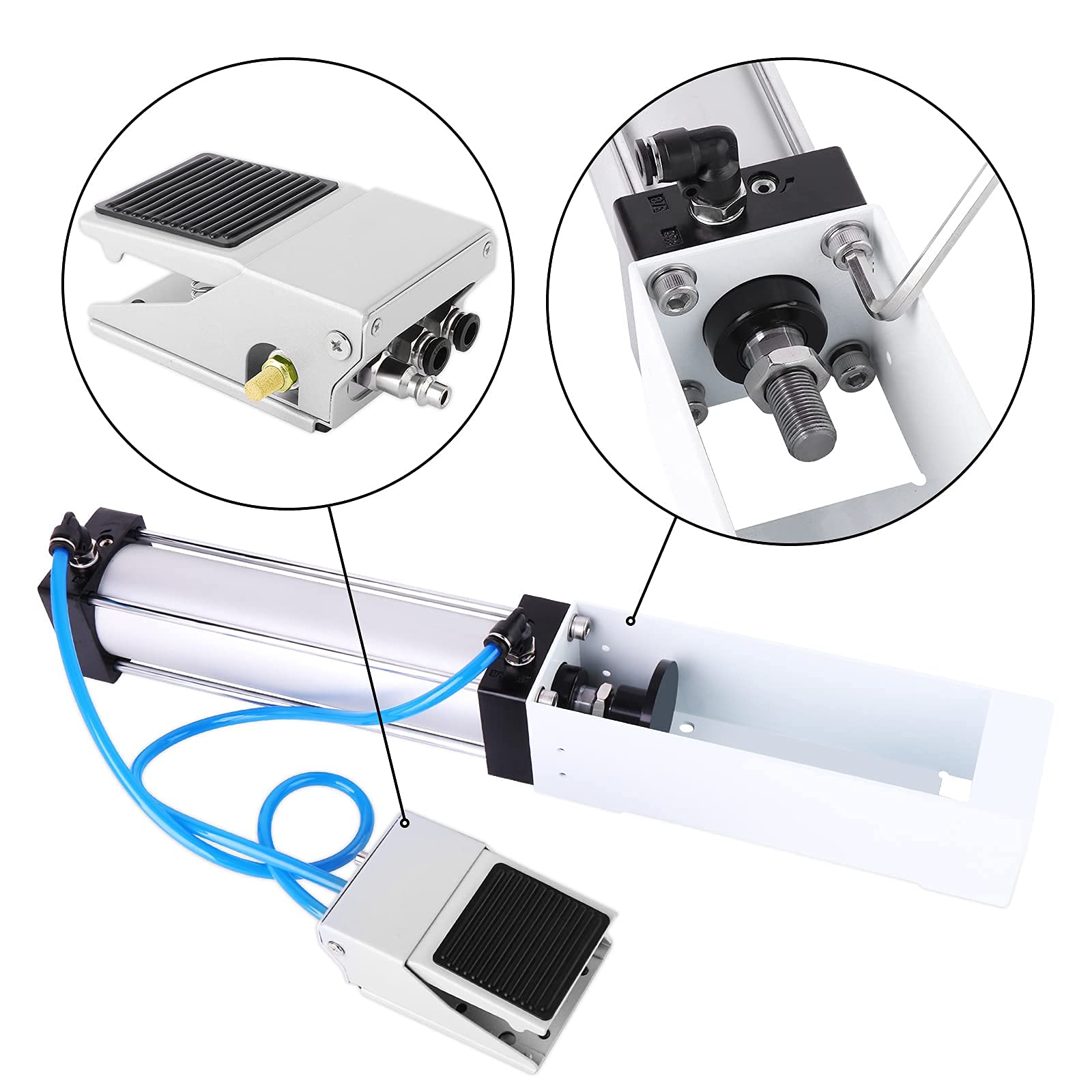 TAISHER Foot Valve Aluminum Can Crusher，Eco-Friendly Recycling Tool，Heavy Duty Pneumatic Cylinder Soda Beer Can Crusher