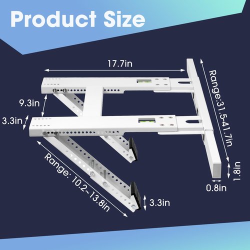 getlstub Air Conditioner Support Bracket, Adjustable Window AC Bracket, No Drilling, Heavy Steel Air Conditioner Stand Fit Most Single and Double-Hung Windows, Hold Up to 220lbs