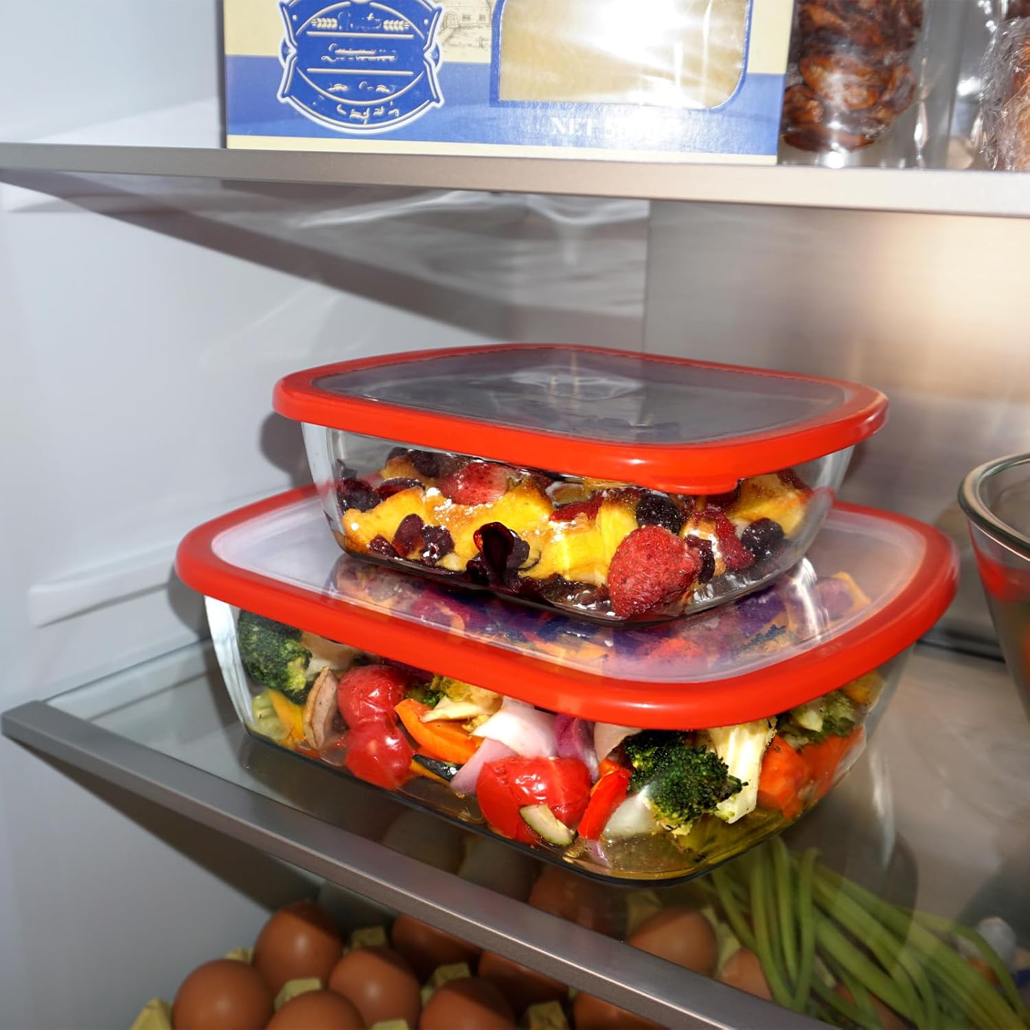Skiennix 9x9 Inch Square Glass Baking Dish - 2.6QT Deep Pan with Lid | Microwave & Oven Safe