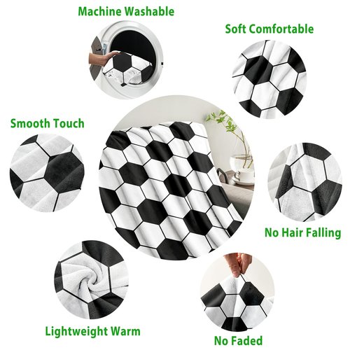 KING DARE Soccer Blanket, Soccer Gifts for Boys Girls 6-8-12, Unique Soccer Stuff Gifts for Soccer Lover, Soft Fleece Soccer Throw Blankets for Kids 50x60 Inch