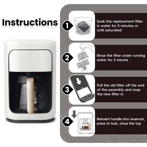 10 Pack Coffee Maker Filter Compatible with Beautiful Drew Barrymore,Efficient Charcoal Water Filter Compatible with Beautiful Drew Barrymore Coffee Maker