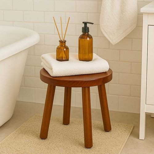 GZQXHOME Solid Wood Step Stool for Kids & Adults - Multi-Use Toddler Wooden Stool for Bathroom, Playroom, Living Room,Sturdy 4-Leg Design with Non-Slip Pads,Easy Clean Surface,Easy Assembly(Brown)