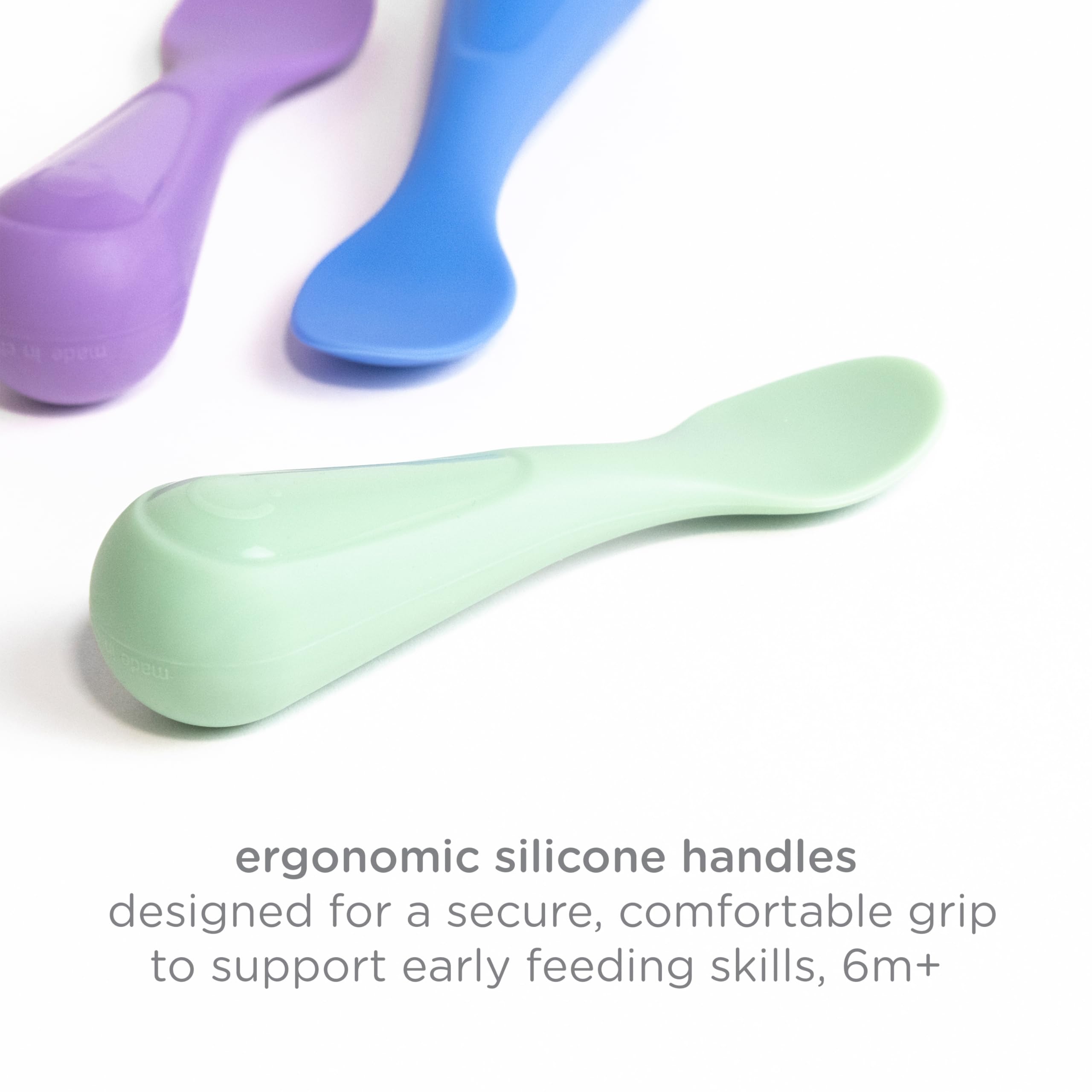 Ubbi Food-Grade Non-Toxic Toddler Feeding Set with Interchangeable Suction Base, Stainless Steel Utensils, BPA-Free, Stackable and Dishwasher-Safe, Self-Feeding for Baby-Led Weaning, Green
