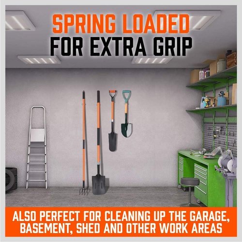 HORUSDY 10-Pack Spring Grip Mop and Broom Holder - Durable Storage Solution for Tools