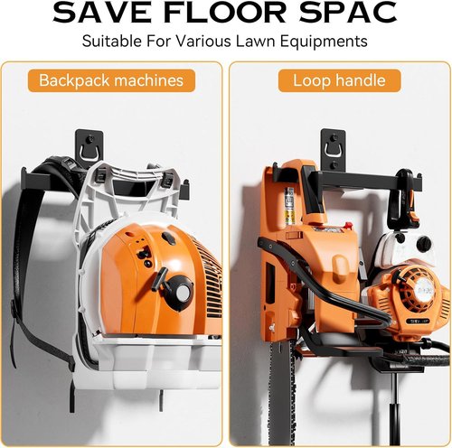 Heavy Duty Backpack Leaf Blower Hanger | Wall Mount Storage Organizer for Garage & Lawn Care