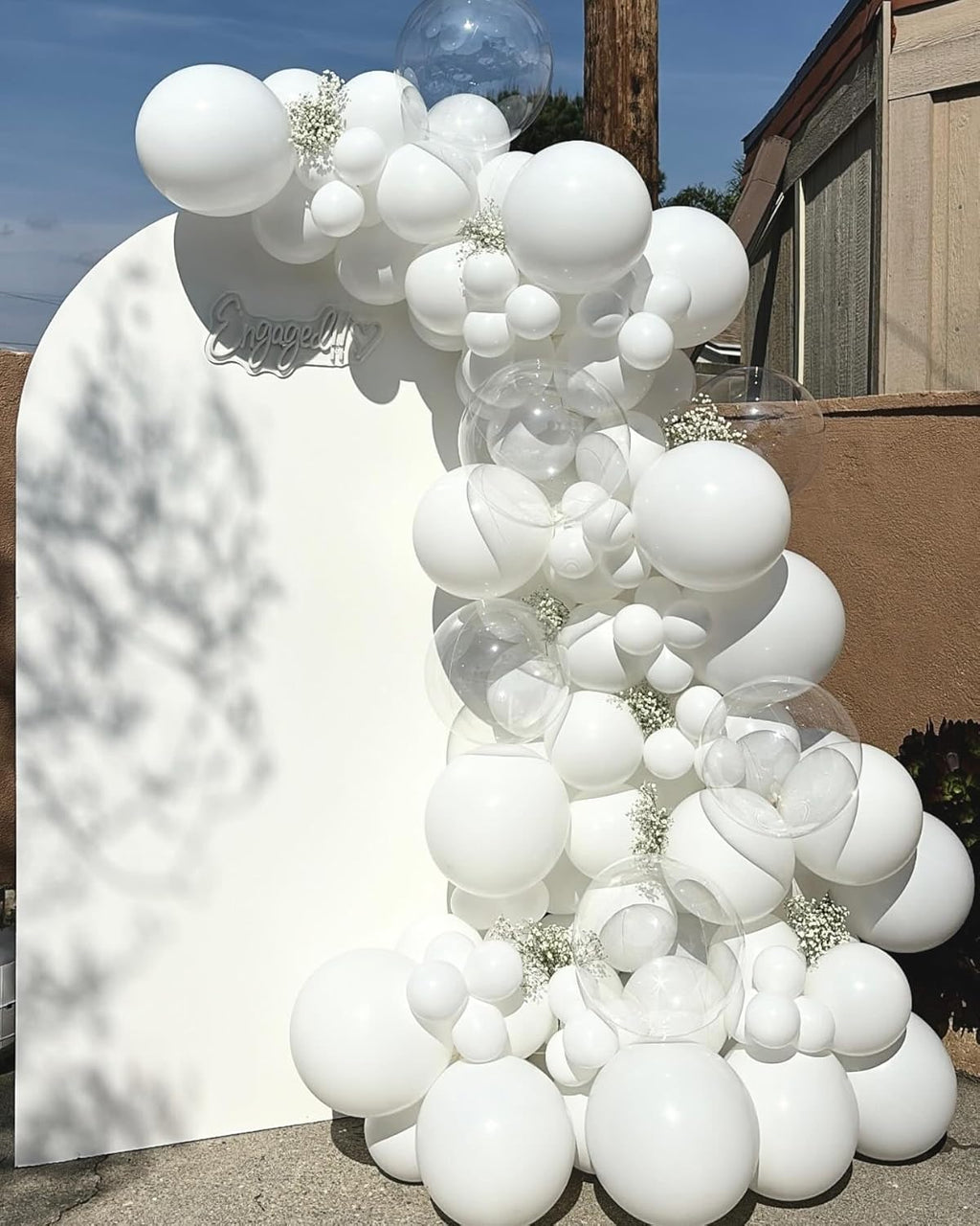White Latex Balloons - 55 Pack of 12-Inch Balloons with Ribbon for Birthday, Graduation & Wedding Decor