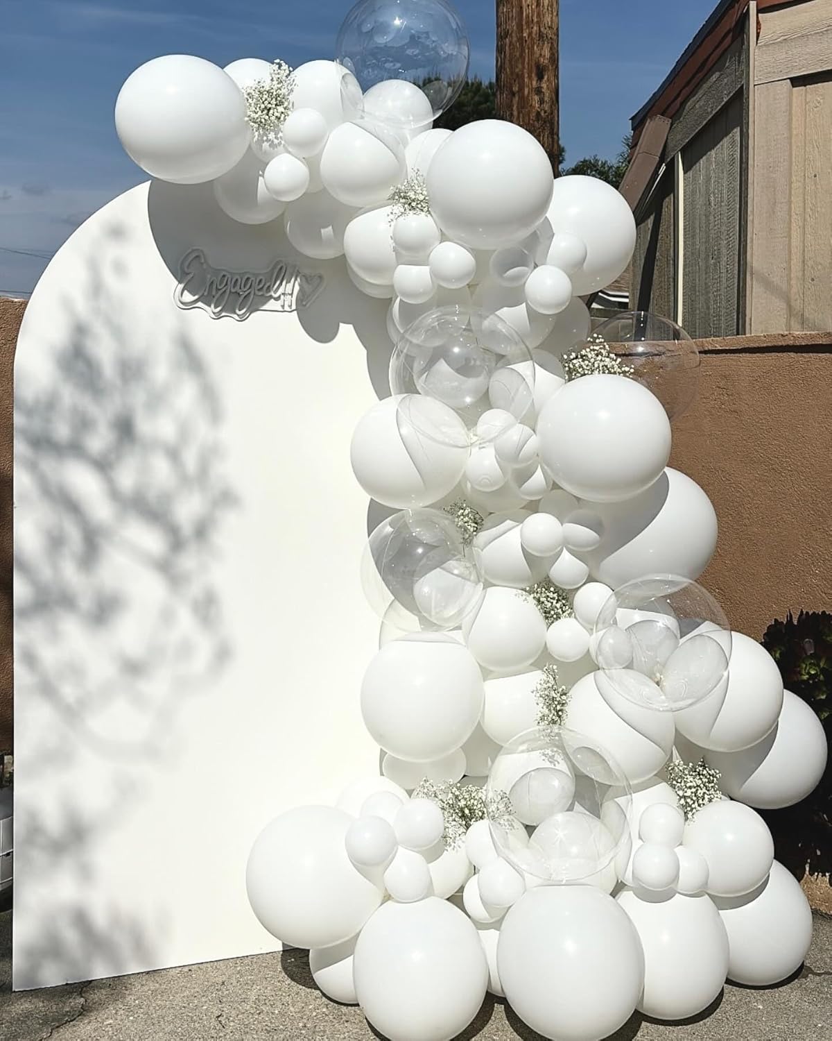 White Latex Balloons - 55 Pack of 12-Inch Balloons with Ribbon for Birthday, Graduation & Wedding Decor