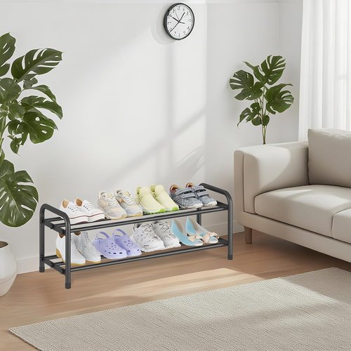 KANAV 2-Tier Expandable Shoe Rack - Adjustable Storage Organizer for Small Spaces | Durable Design for Entryway, Bedroom, Office