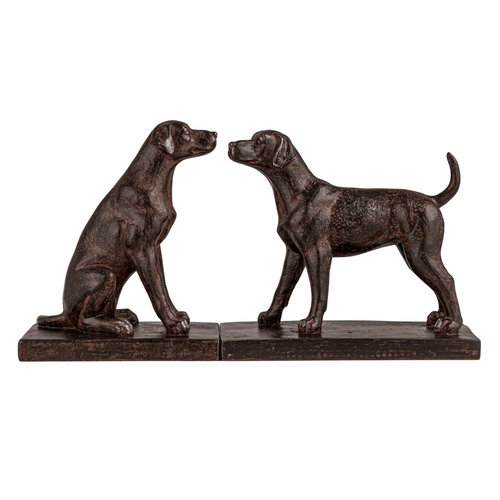Creative Co-Op 2-Piece Resin Dog Bookends, Black