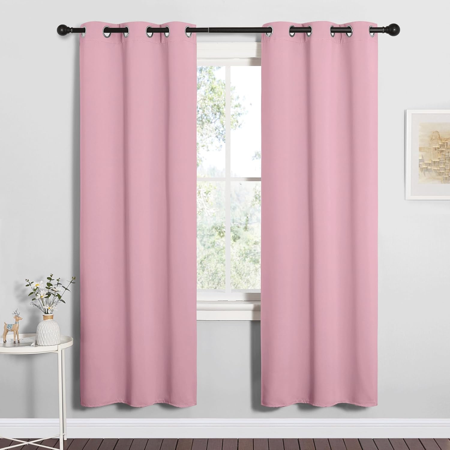 NICETOWN Blackout Curtain Panels - Thermal Insulated Draperies in Crystal Pink | 34x72 Inches, 1 Pair