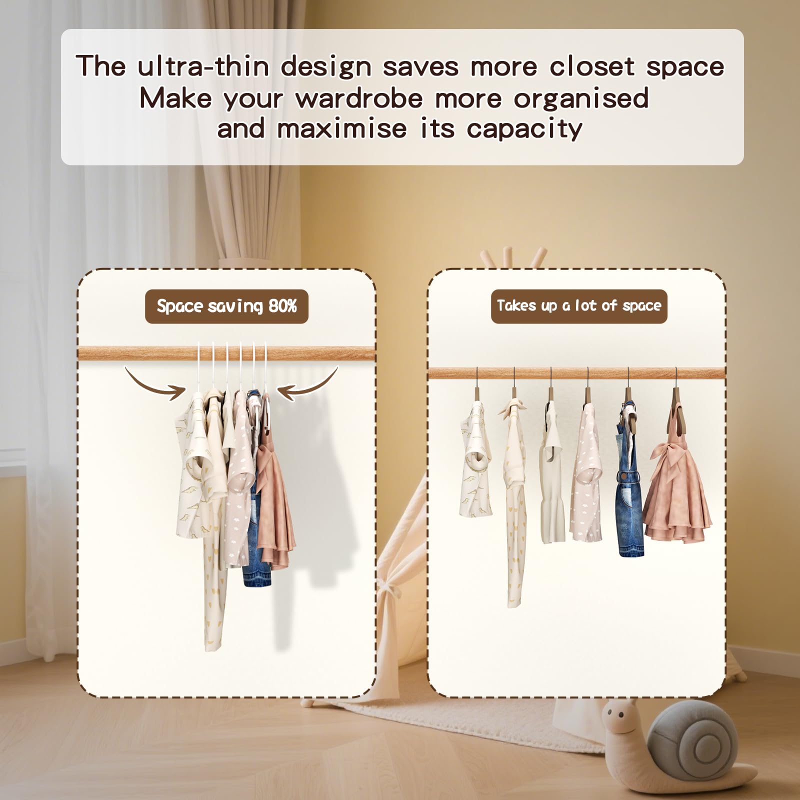 60 Pack Baby Plastic Hangers,12.83" Ultra-Thin,Non-Slip Hangers for Children. Ideal for Closets and Nurseries.Designed for Newborns and Children's Clothing,Including Trousers,Coat,Dresses.(White)