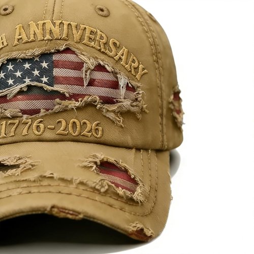 250 Anniversary USA Hat - Ripped Denim Baseball Cap for Men & Women | Limited Edition Merchandise