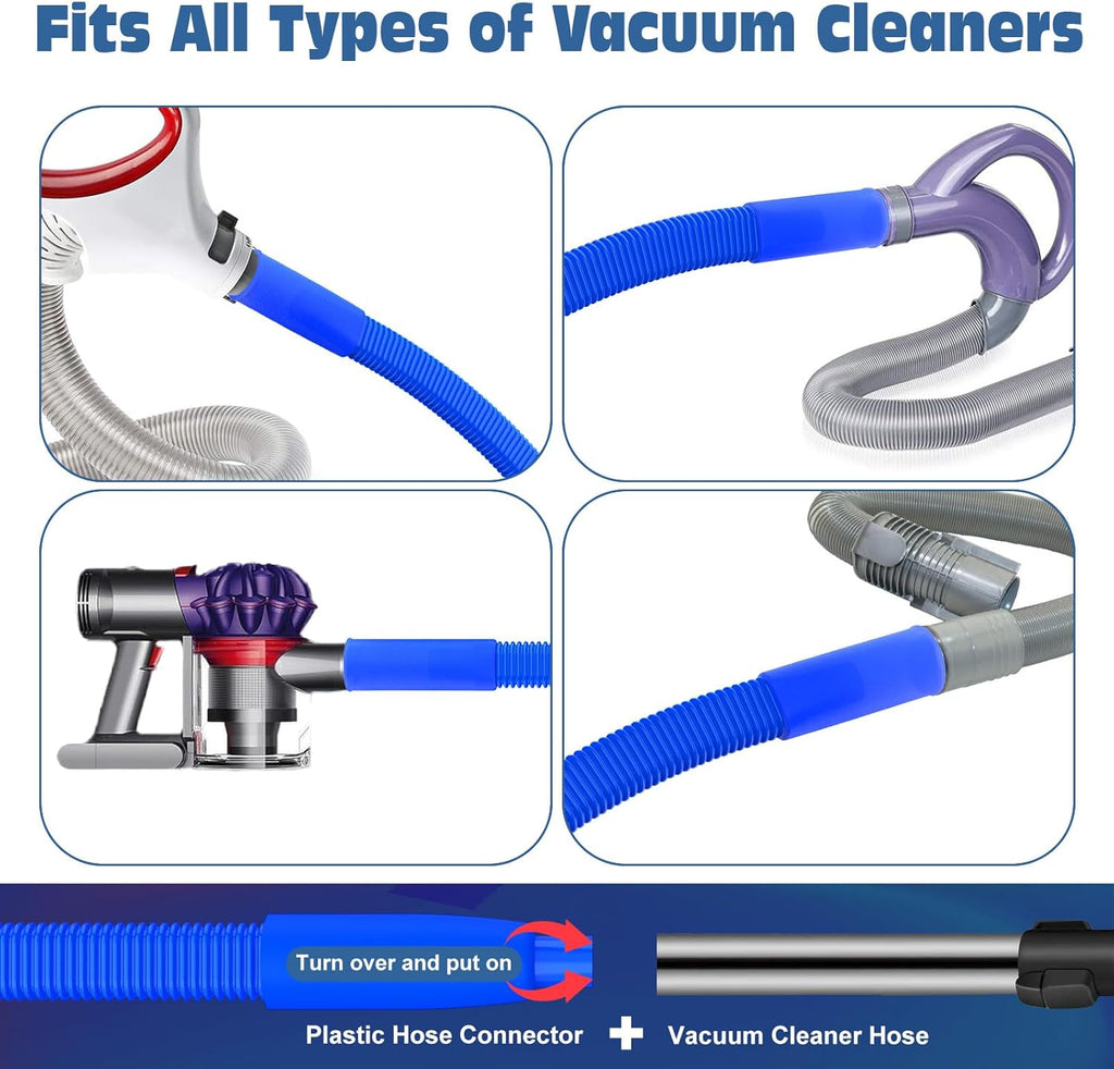 PetOde Dryer Vent Cleaner Kit - 2 Pieces Vacuum Hose Attachment & Lint Brush for Quick Cleaning | Deep Blue