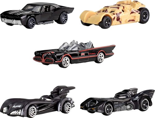 Hot Wheels 1:64 Scale Die-Cast Toy Cars - Set of 5 Batman 85th Anniversary Batmobile Replicas