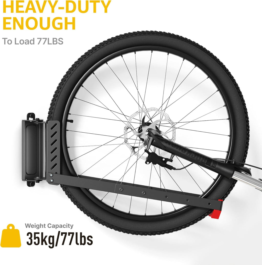 monTEK Swivel Bike Wall Mount - Easy Load & Unload Bike Hanger for Garage | Holds Up to 77 lbs, 4 Pack