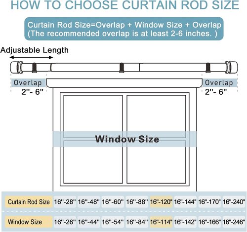 Byondeth Curtain Rod - Adjustable 16 to 120 Inches | 1 Inch Diameter with Elegant Flash Gold Finials