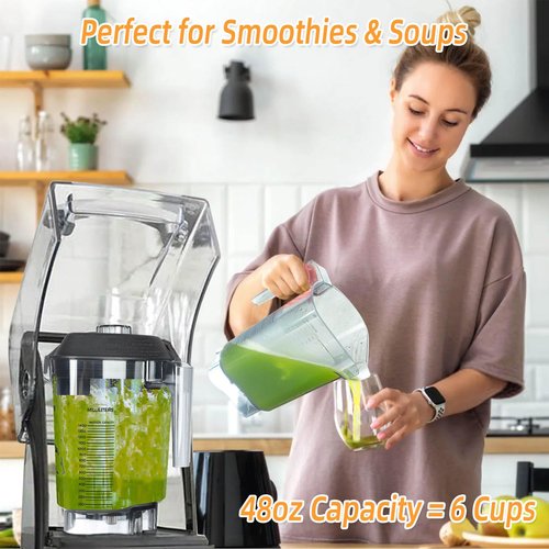 48oz Blender Pitcher Replacement for VM0100A 15978 16016 36019 VM0145 Commercial BarBoss Advance Drink Machine Blender Container Cup Jar Jug Parts, 3-Yr Warranty