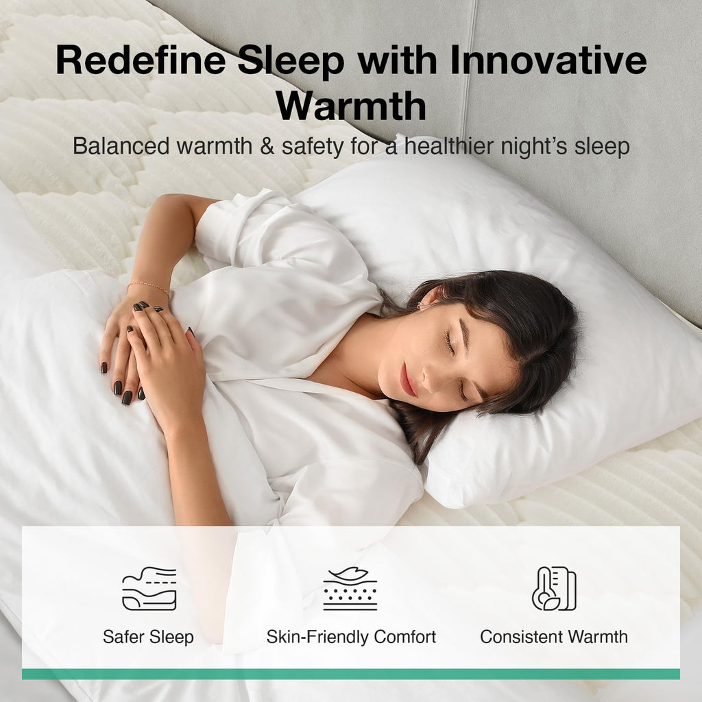 Novilla Fleece Mattress Topper Queen, Warm Sherpa Mattress Pad, Cloud-Like Soft Bed Cover for Winter, Deep Pocket fits up to 21", Machine Washable