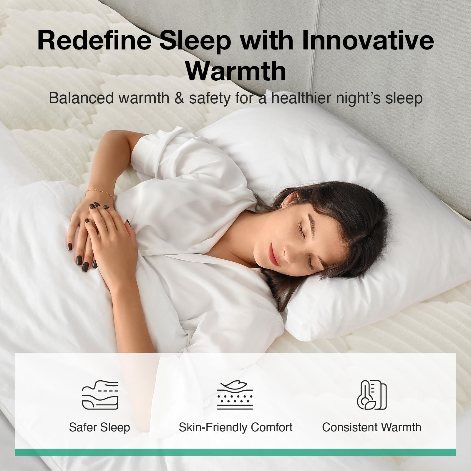 Novilla Fleece Mattress Topper Queen, Warm Sherpa Mattress Pad, Cloud-Like Soft Bed Cover for Winter, Deep Pocket fits up to 21", Machine Washable