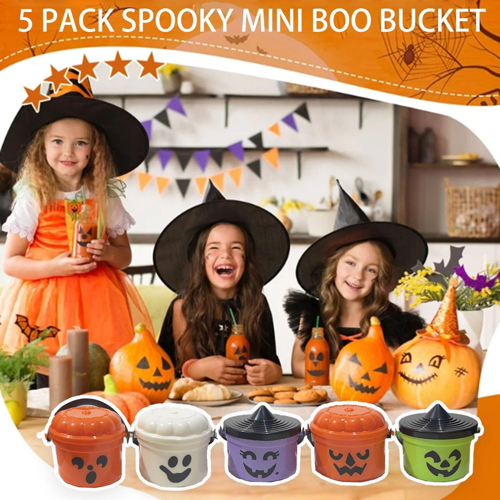 Spooky Mini Boo Bucket Figurines, Mini Halloween Nostalgia Bucket, Halloween Candy Bowl,Trick or Treat