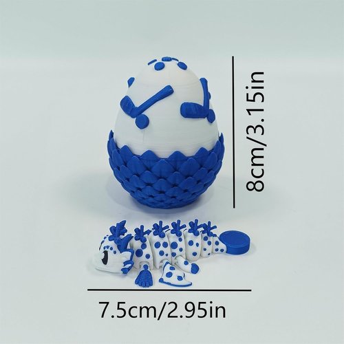 Enchanted 3D Egg - Handcrafted Fantasy Decor with Miniature Iceball Dragon & Egg (Box)