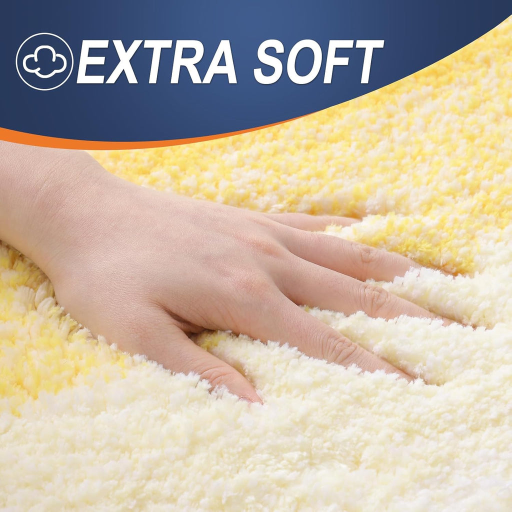 OLANLY Bathroom Runner Rug - Extra Soft Microfiber Mat | Quick Dry, Washable, 47x17 Inches, Yellow