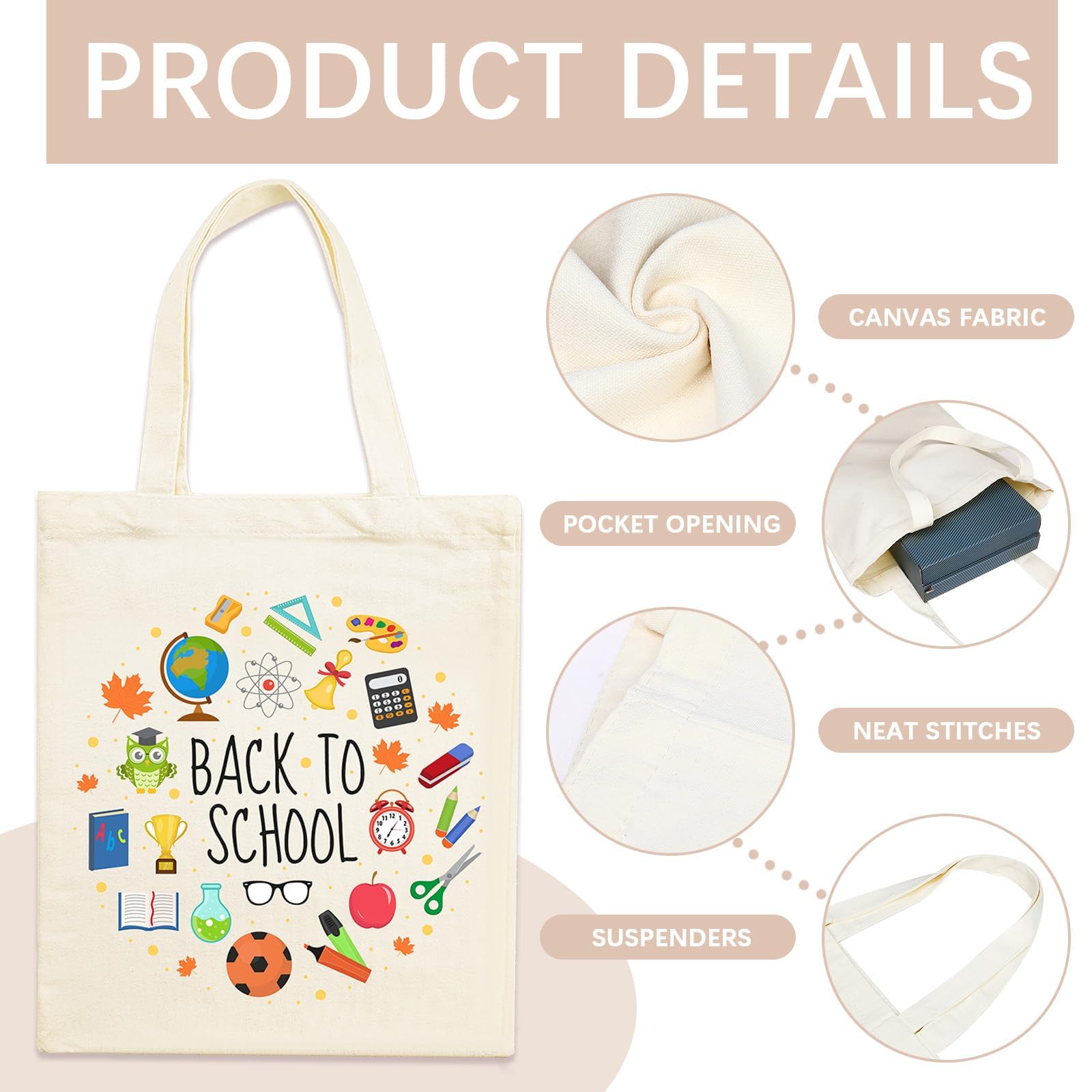 ORJ 50 PCS 13 x 15 Inch Sublimation Blank Canvas Bags Bulk, Tote Bags for Sublimation, Canvas Tote Bags DIY Custom Shopping Bag