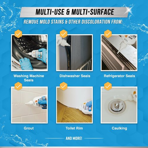 ACTIVE Mold Stain Remover - Powerful 7oz Gel & 32oz Jetted Tub Cleaning Solution for Deep Clean