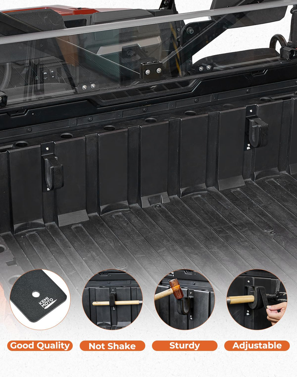 KEMIMOTO UTV Tool Rack, Screw Mount UTV Tool Holder Shovel Bow Rack for Side by Side Snowmobile Garage Wall Compatible with Can Am Defender Polaris General Ranger Pioneer CFmoto Uforce