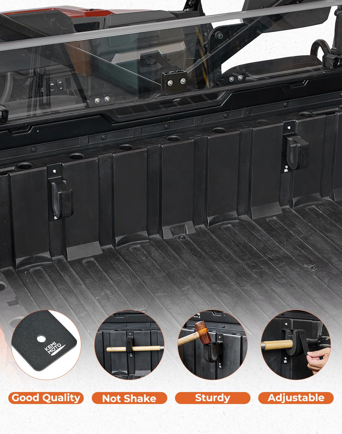 KEMIMOTO UTV Tool Rack, Screw Mount UTV Tool Holder Shovel Bow Rack for Side by Side Snowmobile Garage Wall Compatible with Can Am Defender Polaris General Ranger Pioneer CFmoto Uforce