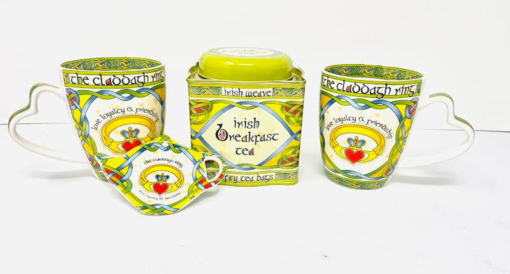 Royal Tara Irish Claddagh Mug Set of Two with Irish Box Capacity Cup is 380 ml/13 fl Oz Tea Bag Holder (2 Mugs Tea Bag Holder)
