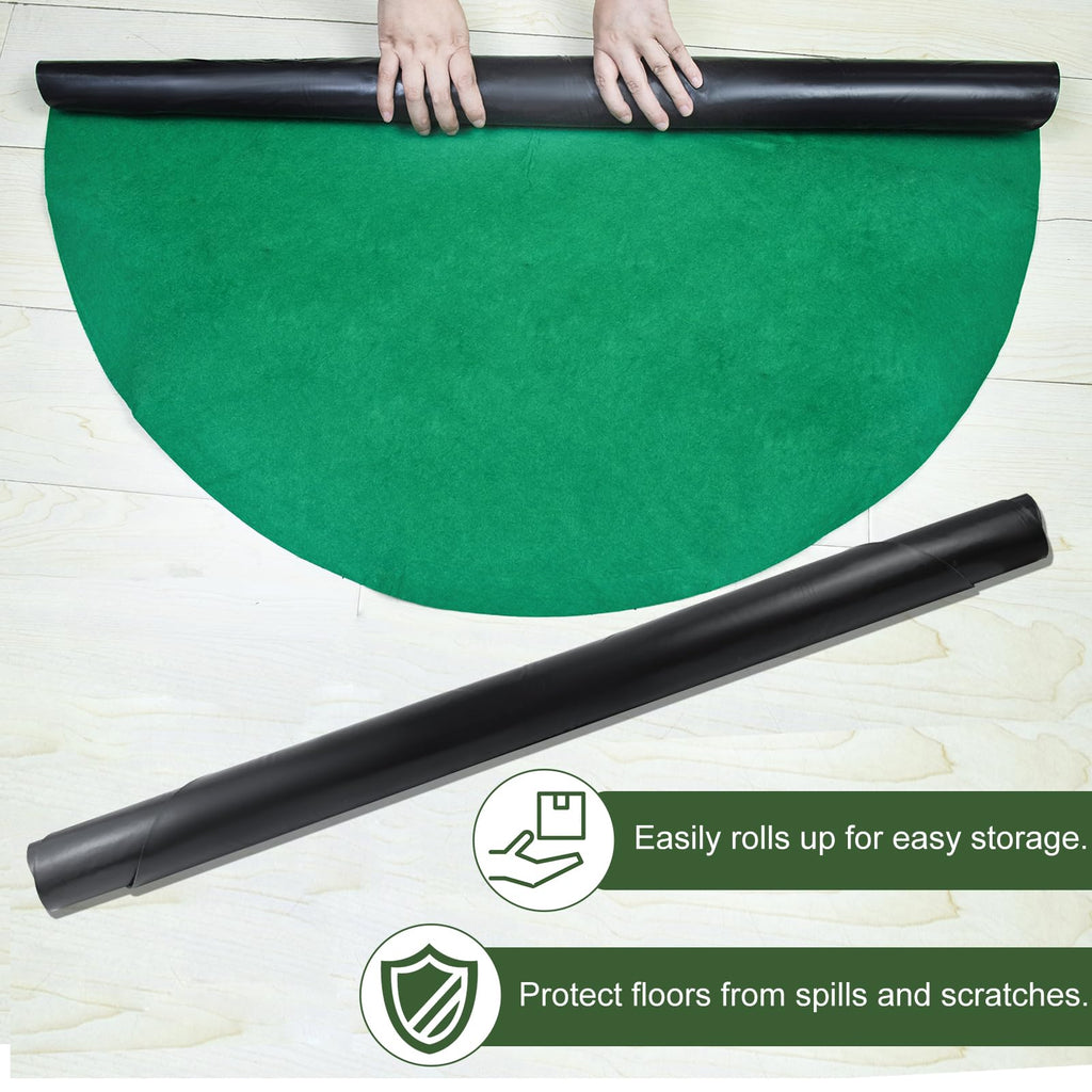 Feoang 36inch Christmas Tree Stand Mat Waterproof Floor Protector Christmas Tree Stand Pad Felt Round Xmas Tree Stand Floor Mat Under Christmas Tree for Protecting Indoor Floor（Green）