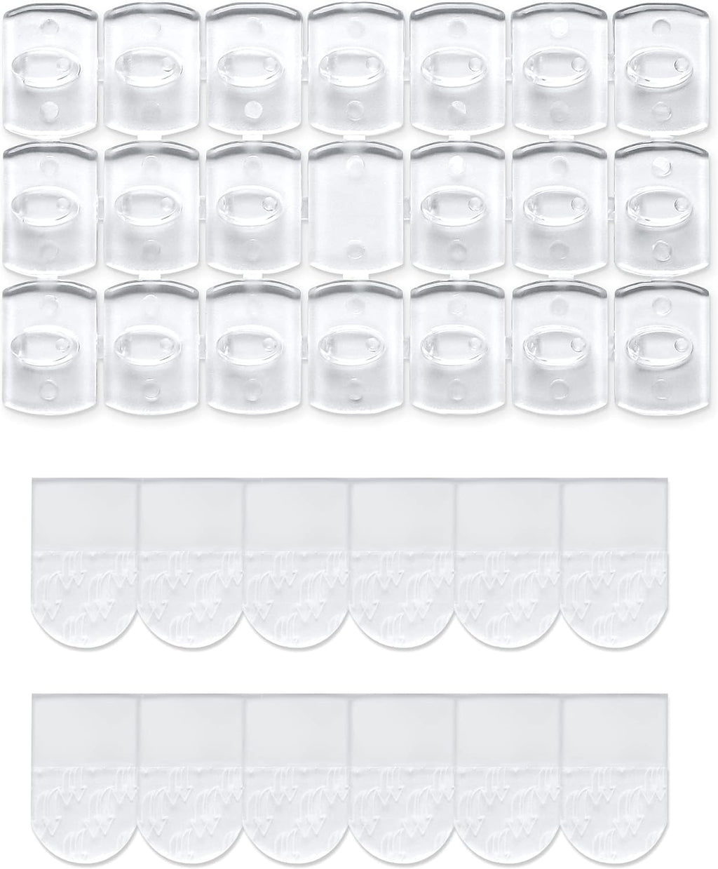 MOVELYST Mini Clear Light Clips - 100 Damage-Free Indoor Wall Hooks with 120 Adhesive Strips for Easy Christmas Decoration